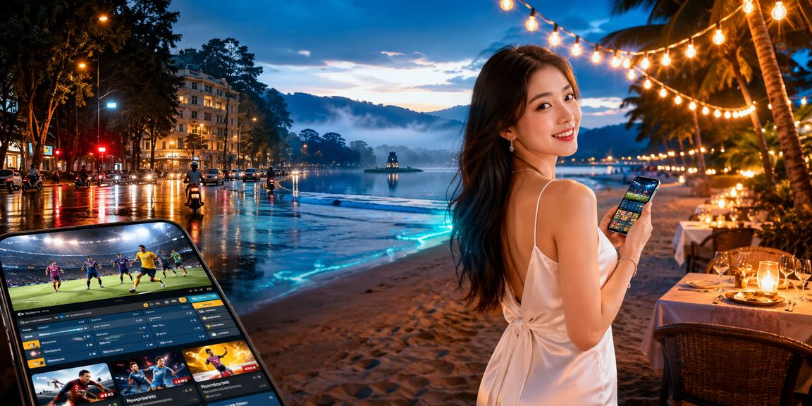 Người dùng trẻ tại Đà Lạt đọc đánh giá nền tảng cá cược thể thao qua điện thoại trong không gian hiện đại