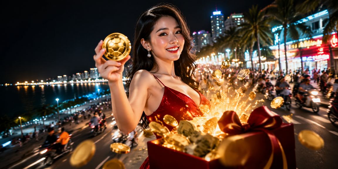 Ánh đèn neon rực rỡ tại Quy Nhơn gợi lên không khí casino và cá cược trực tuyến sôi động